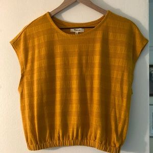 Madewell Pointelle Knit Cap-Sleeve Crop Top